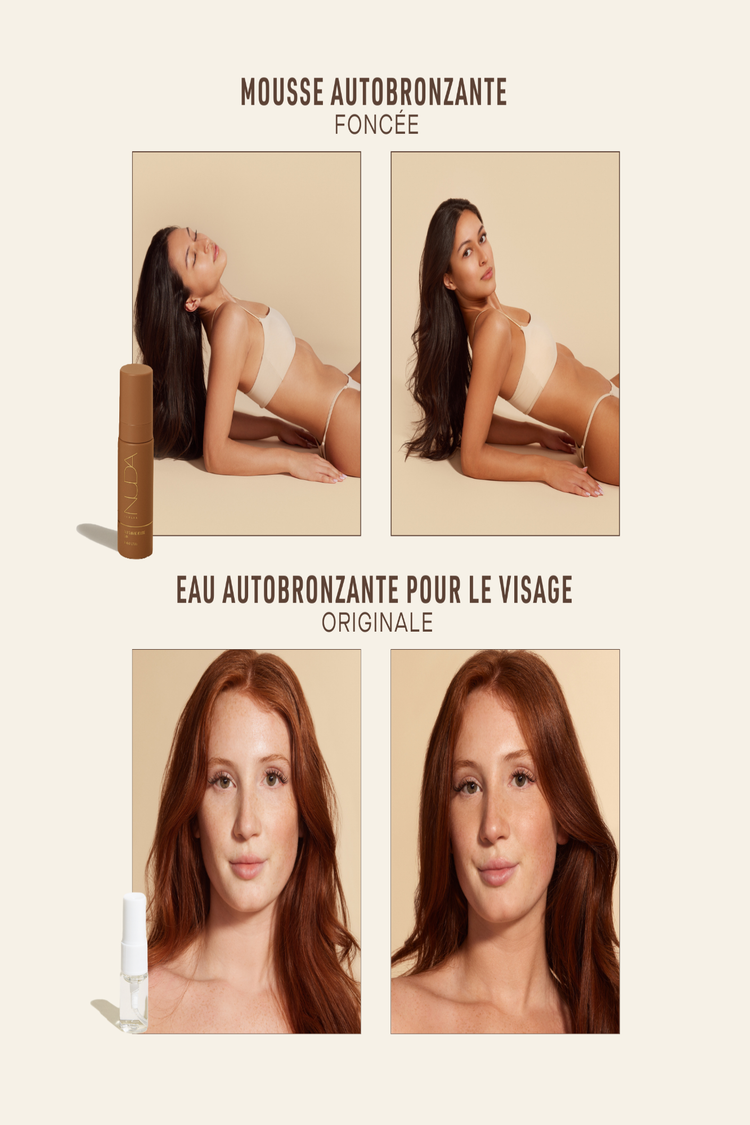 Nuda Self Tan Travel Kit Before After